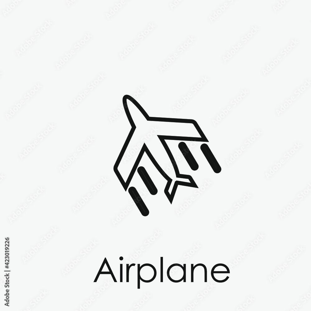 Poster airplane vector icon. editable stroke. linear style sign for use on web design and mobile apps, logo