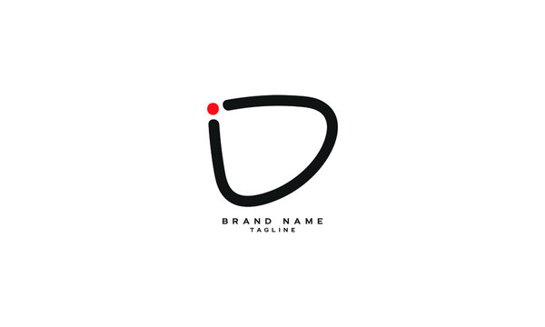 ID, DI, Abstract initial monogram letter alphabet logo design