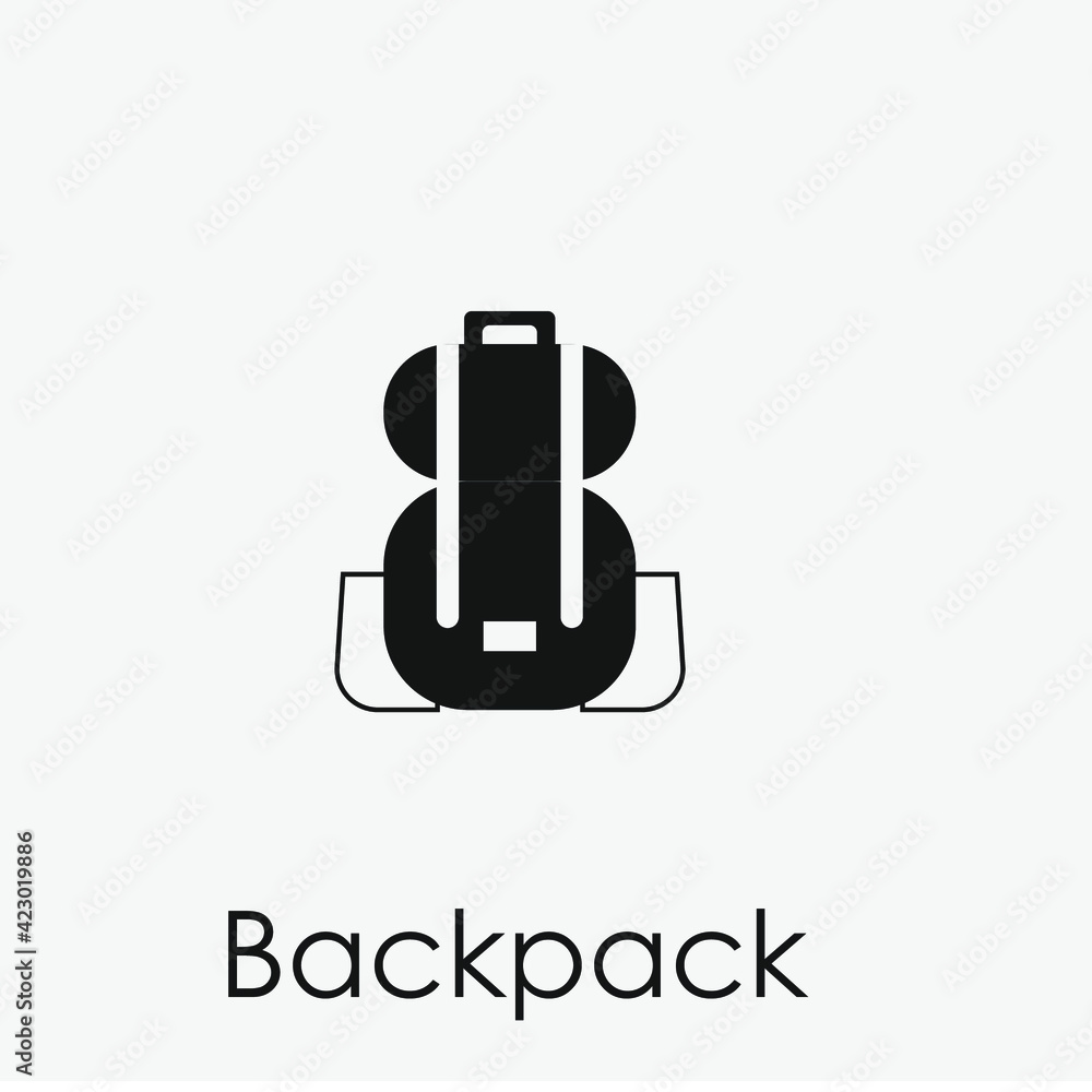 Poster backpack vector icon. editable stroke. linear style sign for use on web design and mobile apps, logo
