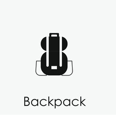 Backpack vector icon.  Editable stroke. Linear style sign for use on web design and mobile apps, logo. Symbol illustration. Pixel vector graphics - Vector