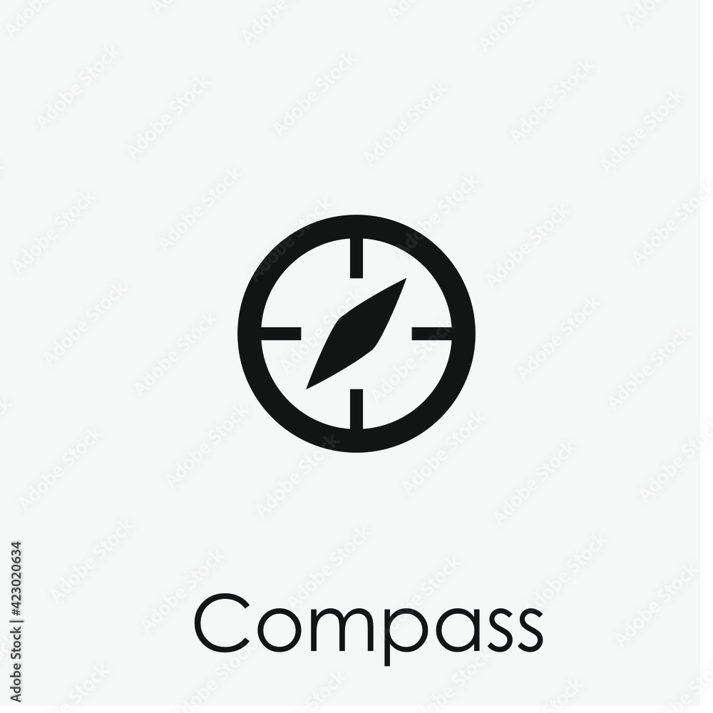 Poster compass vector icon. editable stroke. symbol in line art style for design, presentation, website or 
