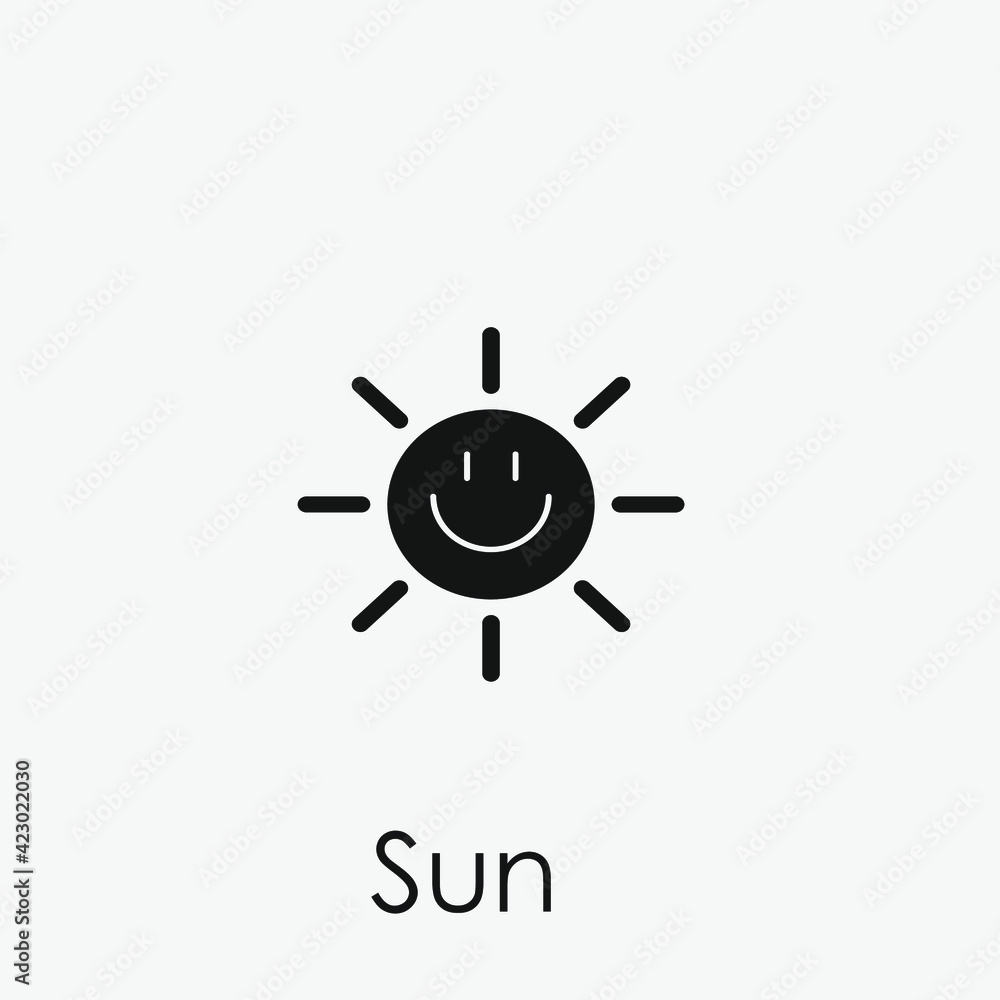 Poster sun vector icon. editable stroke. linear style sign for use on web design and mobile apps, logo. sym
