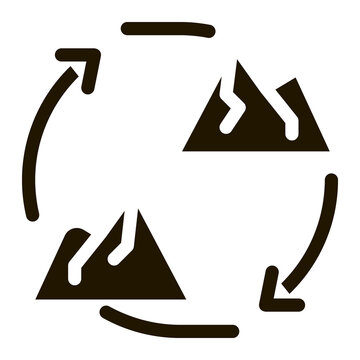 running between hills of al-safa and al marva icon Vector Glyph Illustration