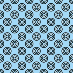 Seamless vector pattern with cute tile black polka dots on pastel blue background