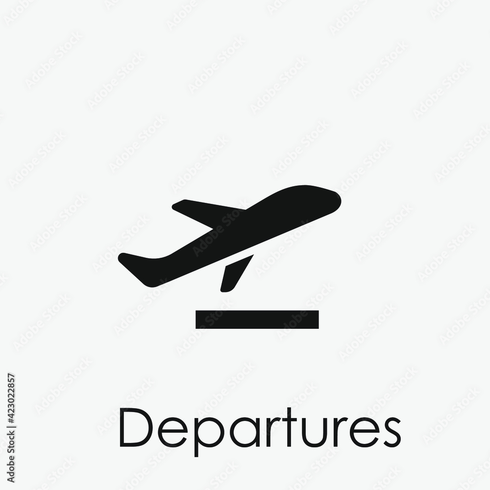 Poster departures vector icon. editable stroke. symbol in line art style for design, presentation, website 