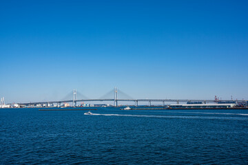 横浜　大さん橋から見るベイブリッジ