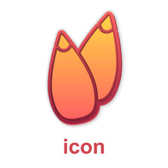 Gold Seeds of a specific plant icon isolated on white background. Vector