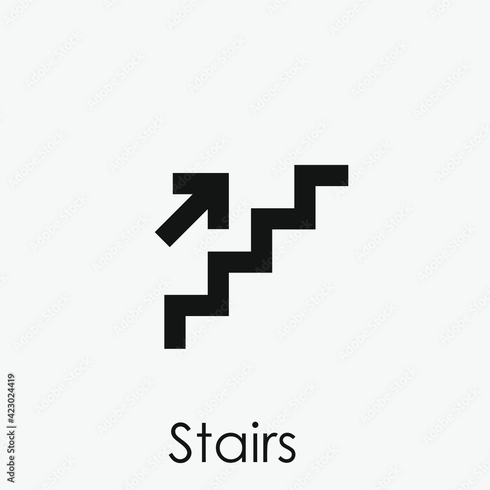 Poster stairs vector icon. editable stroke. linear style sign for use on web design and mobile apps, logo. 