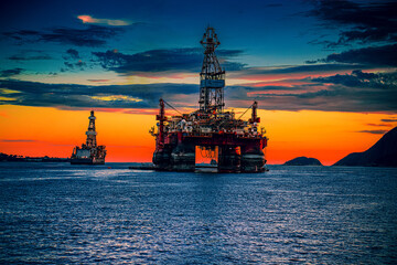 Oil Tanker at Sunset - Rio