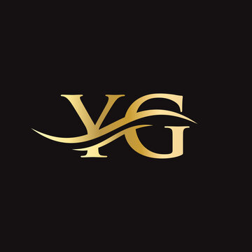Swoosh Letter YG Logo Design for business and company identity. Water Wave YG Logo with modern trendy