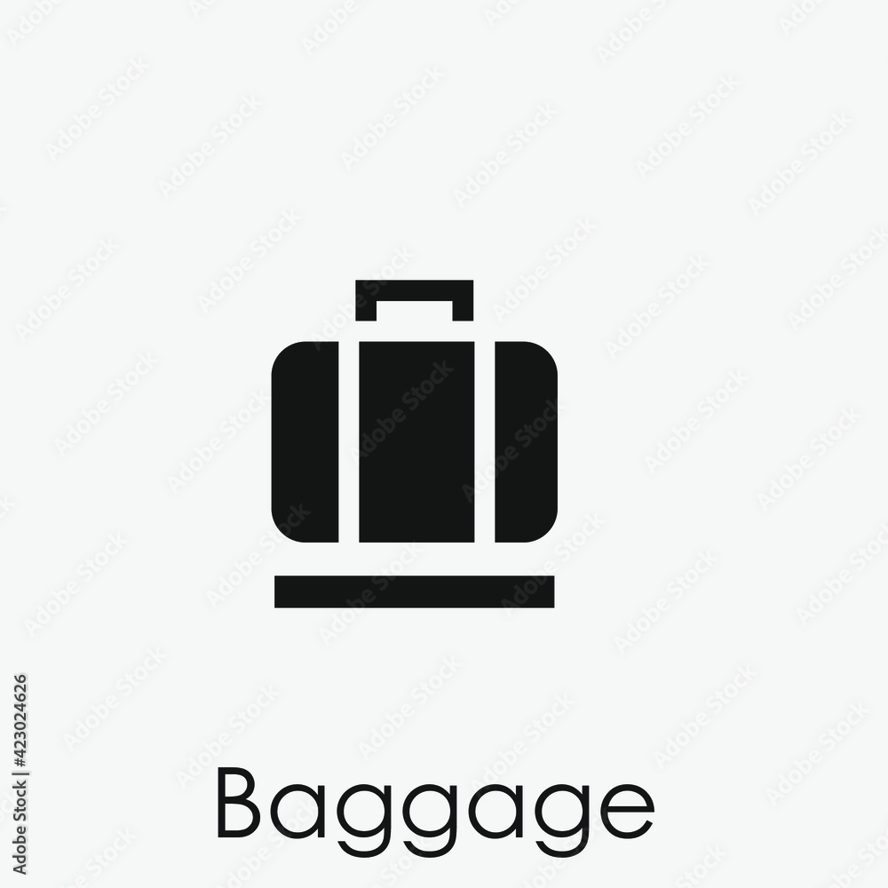 Poster luggage vector icon. editable stroke. symbol in line art style for design, presentation, website or 