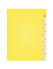 Yellow cardboard folder. vector illustration