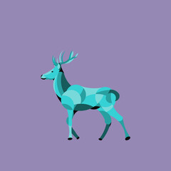 illustration of cyan deer 