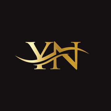 Initial linked letter YN logo design. Modern letter YN logo design vector with modern trendy