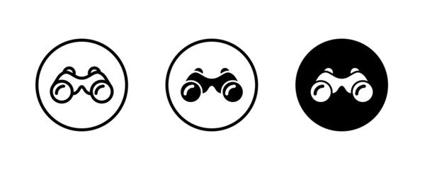 Binoculars icon, icons button, vector, sign, symbol, logo, illustration, editable stroke, flat design style isolated on white linear pictogram
