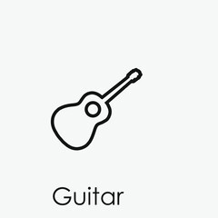 Guitar vector icon.  Editable stroke. Linear style sign for use on web design and mobile apps, logo. Symbol illustration. Pixel vector graphics - Vector