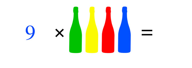 Simple mathematical problems, addition, subtraction, multiplication and division.