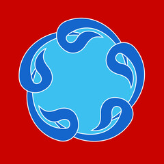 Wav. From the Arabic alphabet, wav represents the knowing of the servant and the prostration. 