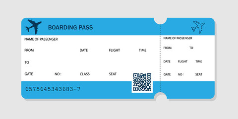 Realistic airline ticket.Paper boarding pass isolated on white background.Concept of travel, journey or business trip