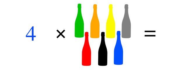 Simple mathematical problems, addition, subtraction, multiplication and division.