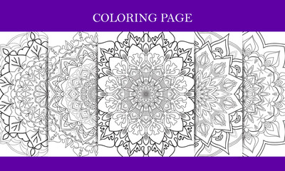 Kids coloring activity page.floral mandala drawing book a4 page bundle