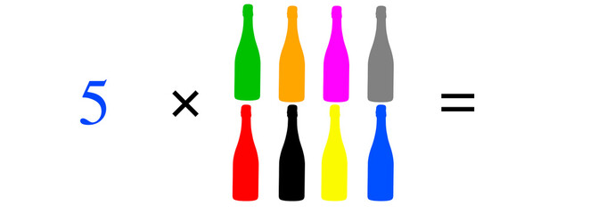 Simple mathematical problems, addition, subtraction, multiplication and division.