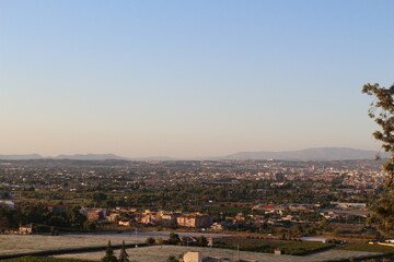 sunset over the city