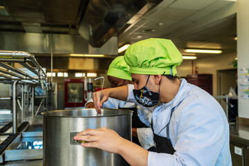 chef students preparing a menu