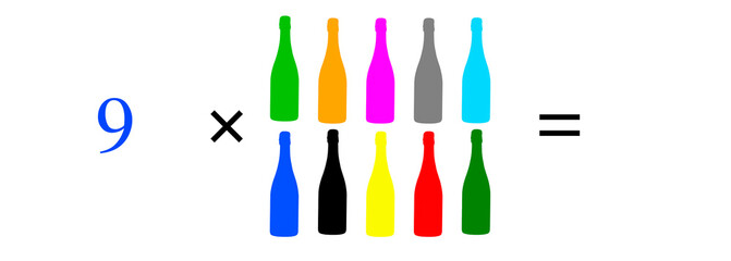 Simple mathematical problems, addition, subtraction, multiplication and division.
