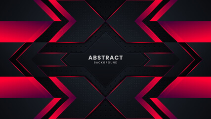 Modern black and red abstract geometric shapes background design template, gaming background template design
