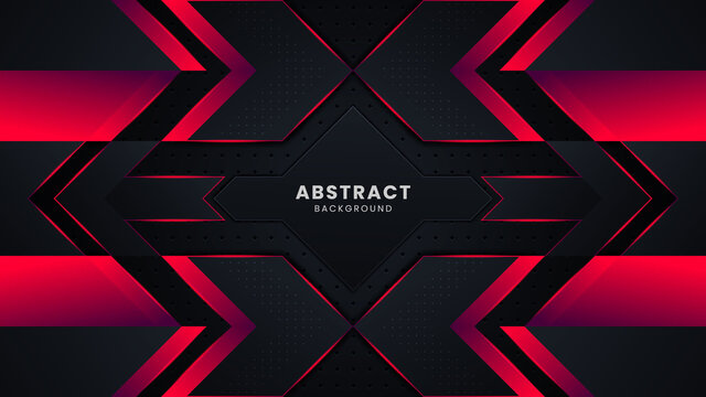 Modern black and red abstract geometric shapes background design template, gaming background template design