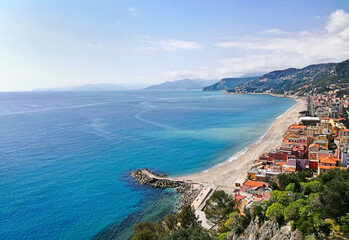 Landscape of ligurian coast of Varigotti in Italy