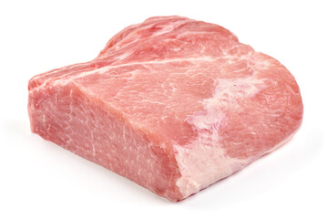 Raw pork meat, isolated on white background. High resolution image.