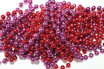 red beads isolated on white