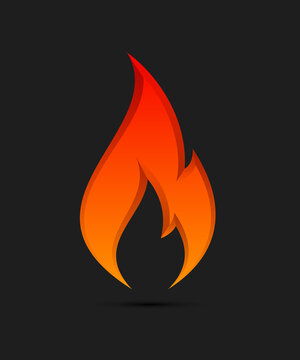 Flammable symbol. Icon with picture flame of fire. Highly flammable things. Fire sign. Explosive object simple logo. Color flame pictogram. Supports combustion icon