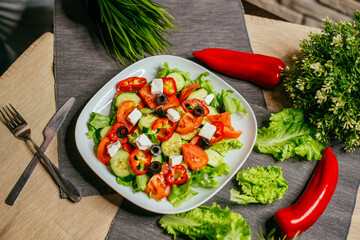 greek salad on a plate