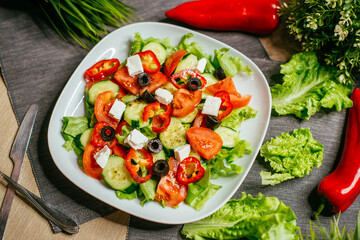 greek salad on a plate