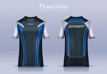 t-shirt sport design template, Soccer jersey mockup for football club. uniform front and back view.