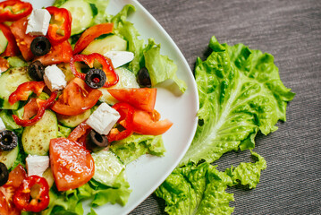 greek salad on a plate