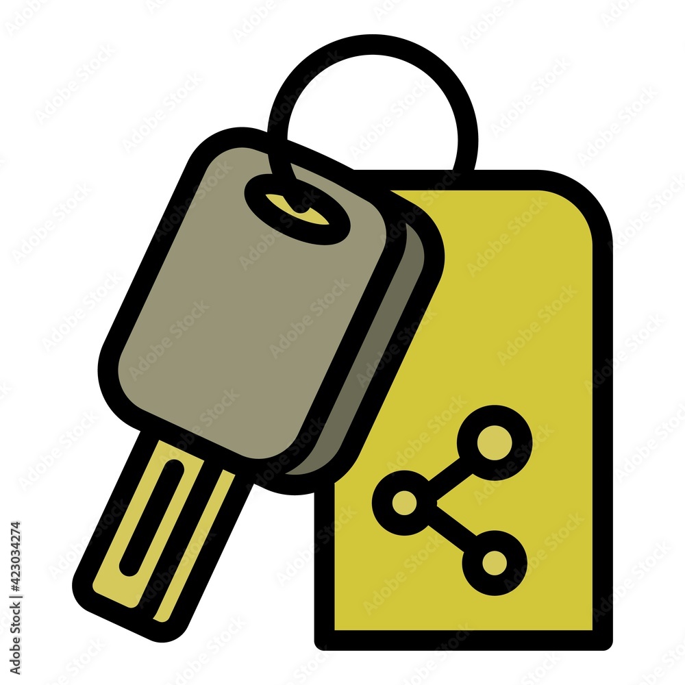 Aufkleber smart key car sharing icon. outline smart key car sharing vector icon for web design isolated on whi