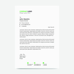 Latter Head Design Template. Vector 