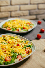 salad with cheese on a plate