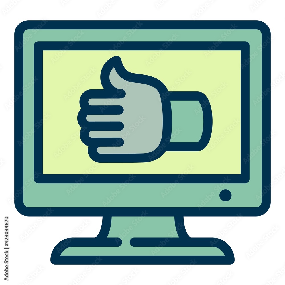 Poster computer online vote icon. outline computer online vote vector icon for web design isolated on white