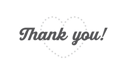 Thank you lettering. Greeting card text design in calligraphic style font.