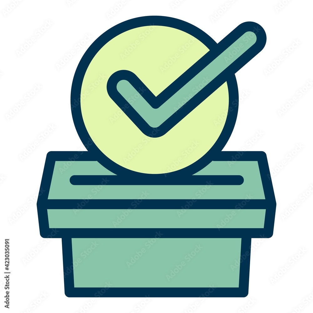 Poster box online vote icon. outline box online vote vector icon for web design isolated on white backgroun