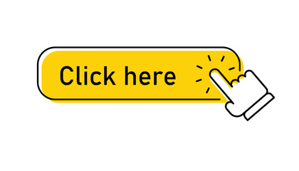 Click here button with hand pointer clicking