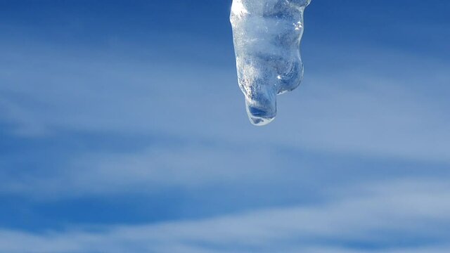 Icicle on a sunny spring day