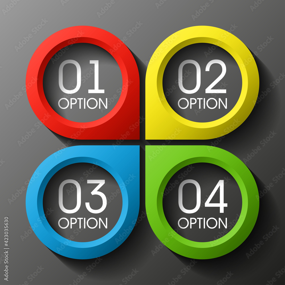 Poster set of origami vector arrow banners with shadow for websites or business design