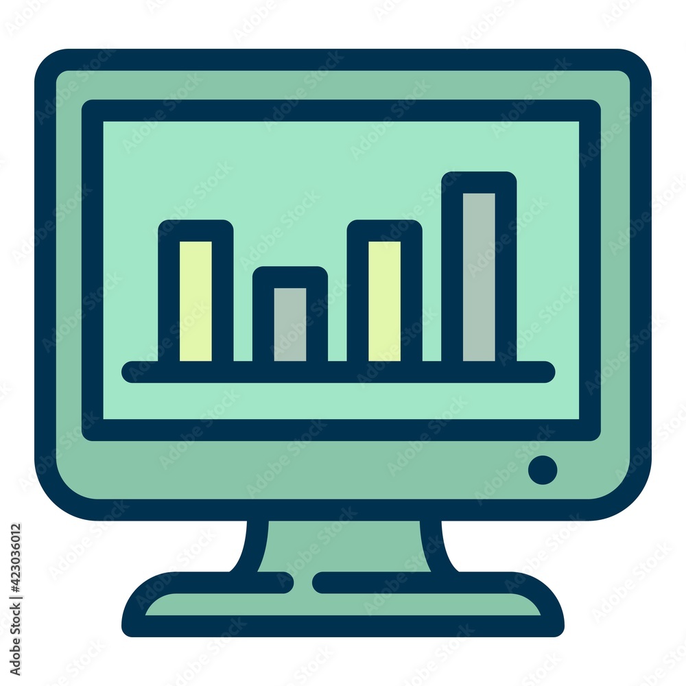Poster result graph online vote icon. outline result graph online vote vector icon for web design isolated 