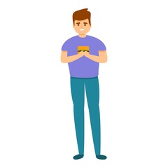 Slimming boy icon. Cartoon of slimming boy vector icon for web design isolated on white background